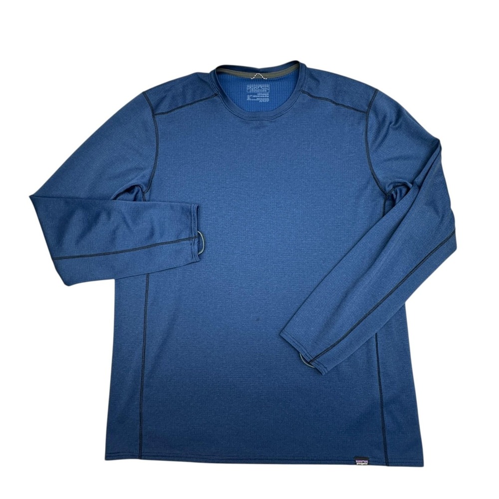 Patagonia Shirt Mens XL Blue Midweight Capilene Baselayer Long Sleeve Thermal